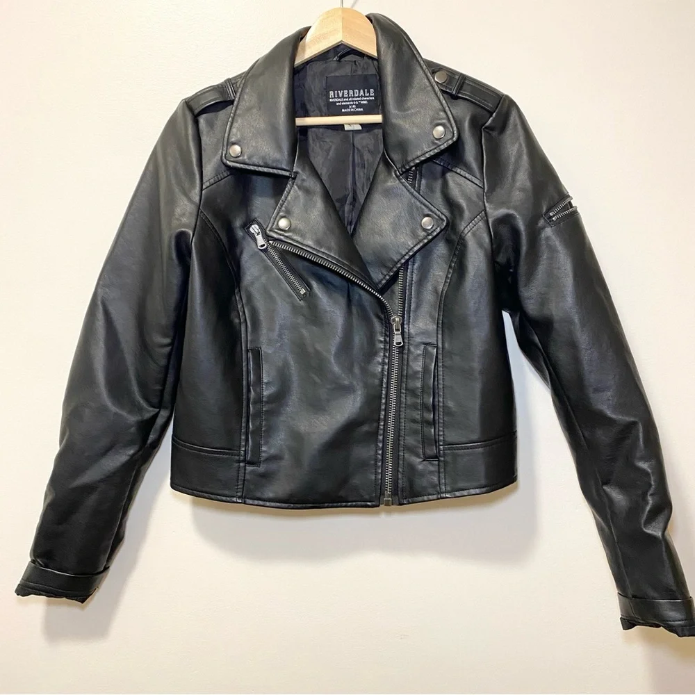 Riverdale South Side Serpents Jughead Jones Faux Leather Jacket Black‎ Medium